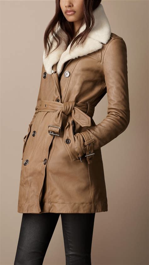 burberry oversized shearling jacket|Burberry shearling collar jacket.